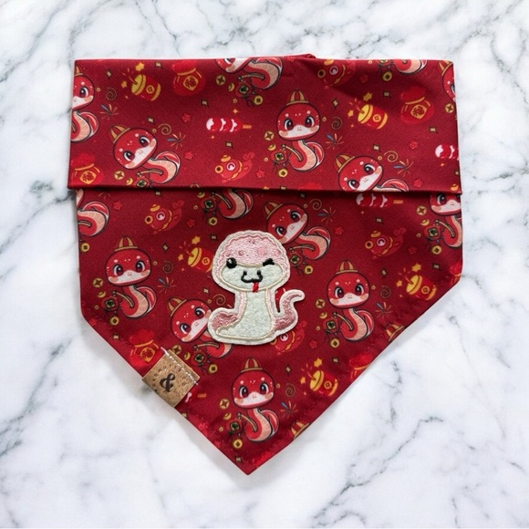 DOG Bandana -  Lunar New Year - Year of the Snake - Size L Large - Picture 1 of 1